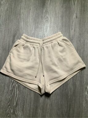 Angel Cult Women's Cream Athletic Lounge Shorts with Drawstring